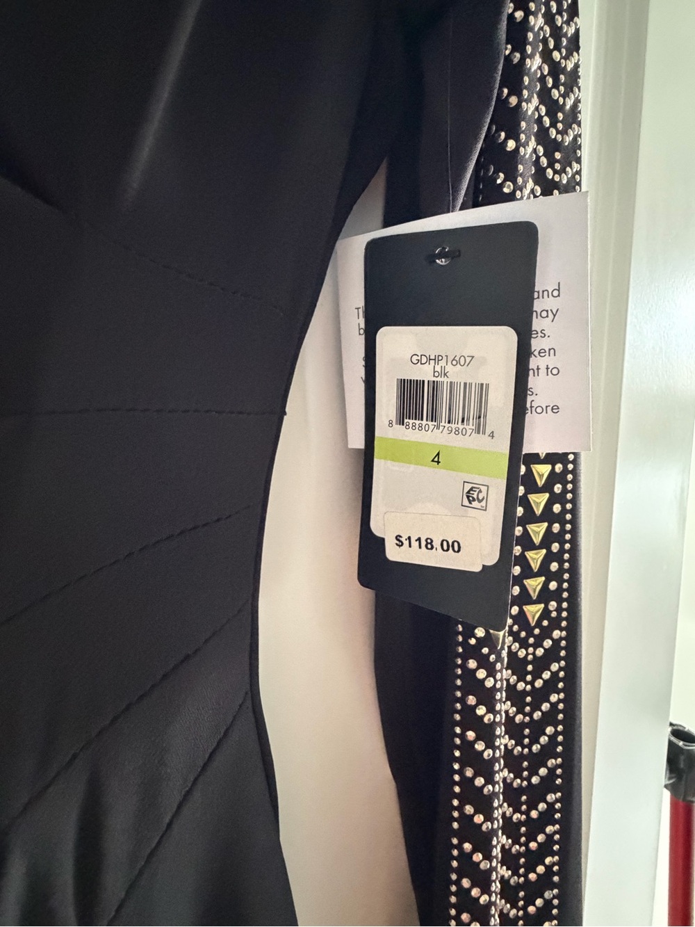 Black Embellished Women’s Dress with Studded Trim